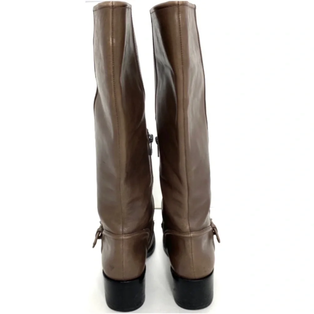 Coach Cecclia Belted Knee High Classic Riding Boot in Mushroom Brown Size 8